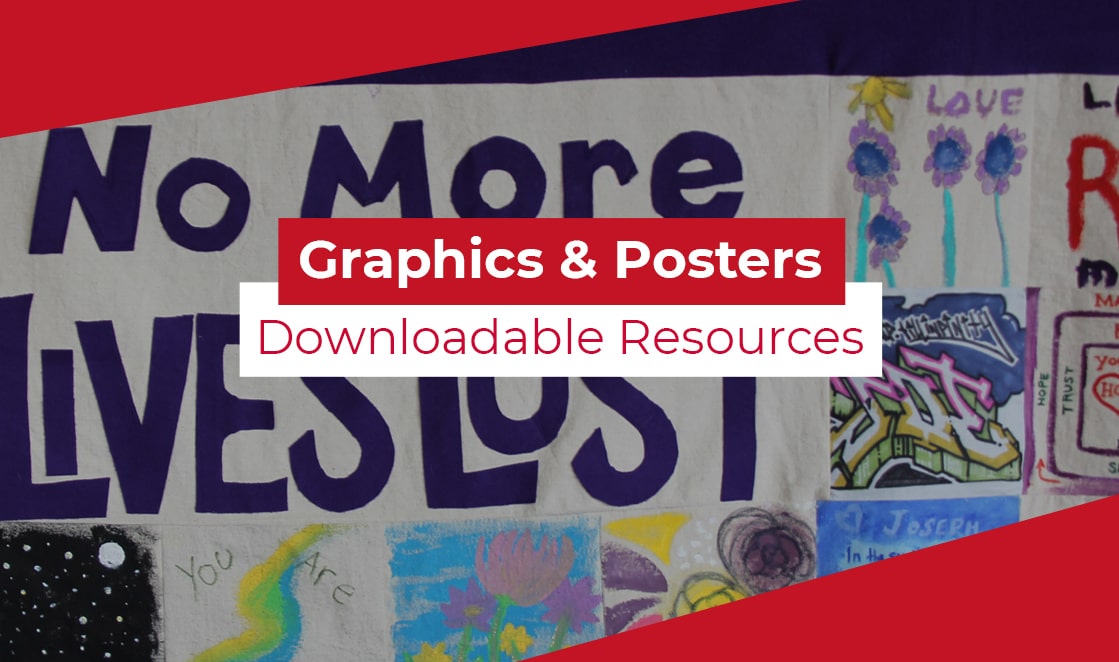 Quilt with colourful designs. Image overlaid with graphic banner reading "downloadable resources"